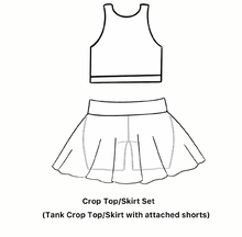 Load image into Gallery viewer, Crop Top/Skirt Set